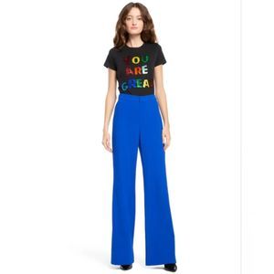 Alice + Olivia - Bo Wide Leg High Waist Trousers | 811202105 | Small - Blue